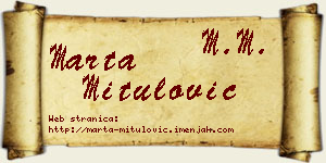 Marta Mitulović vizit kartica